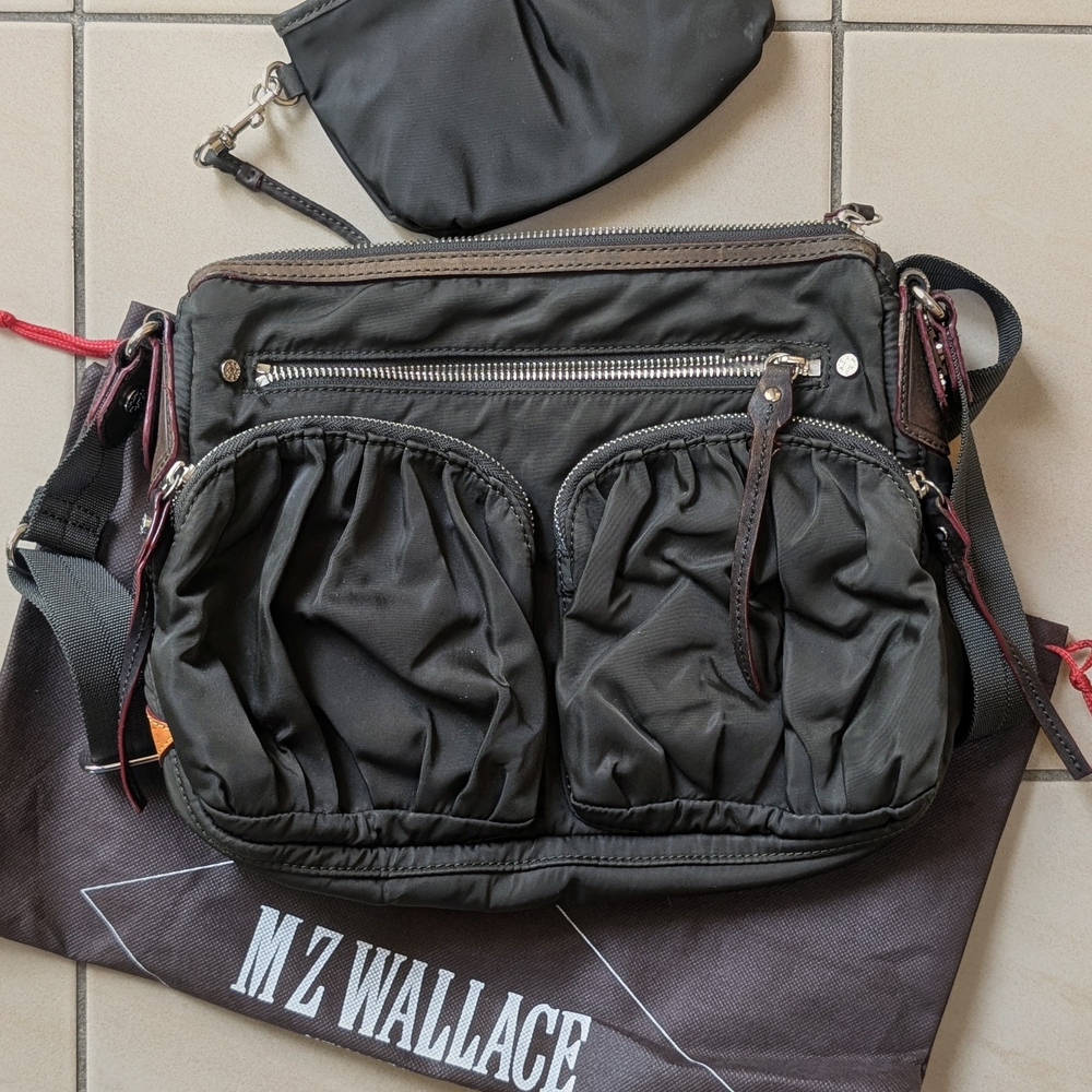 MZ Wallace Deep Green Nylon Shoulder Bag